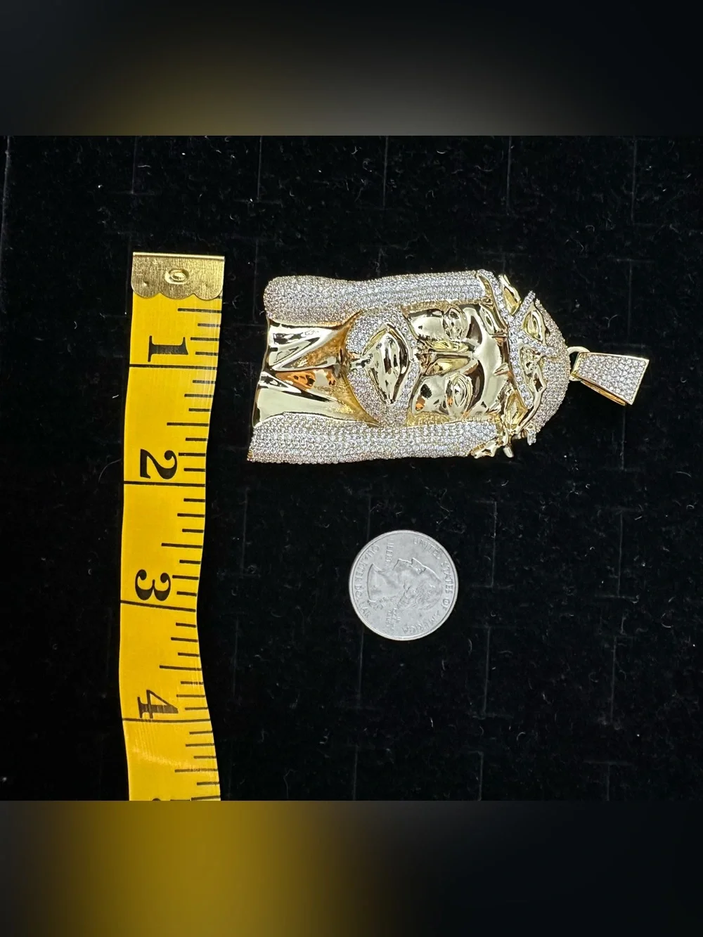 New Gold plated cz Jesus Head Pendant Charm